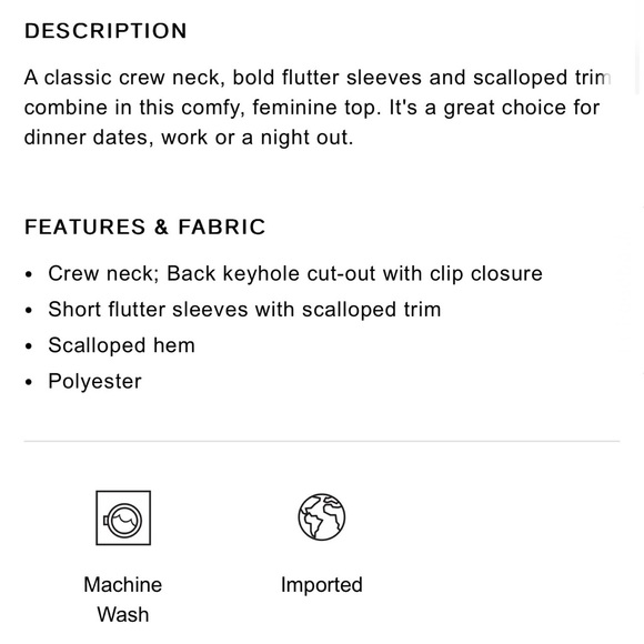 Express Scalloped Flutter Sleeve Top - Picture 6 of 6